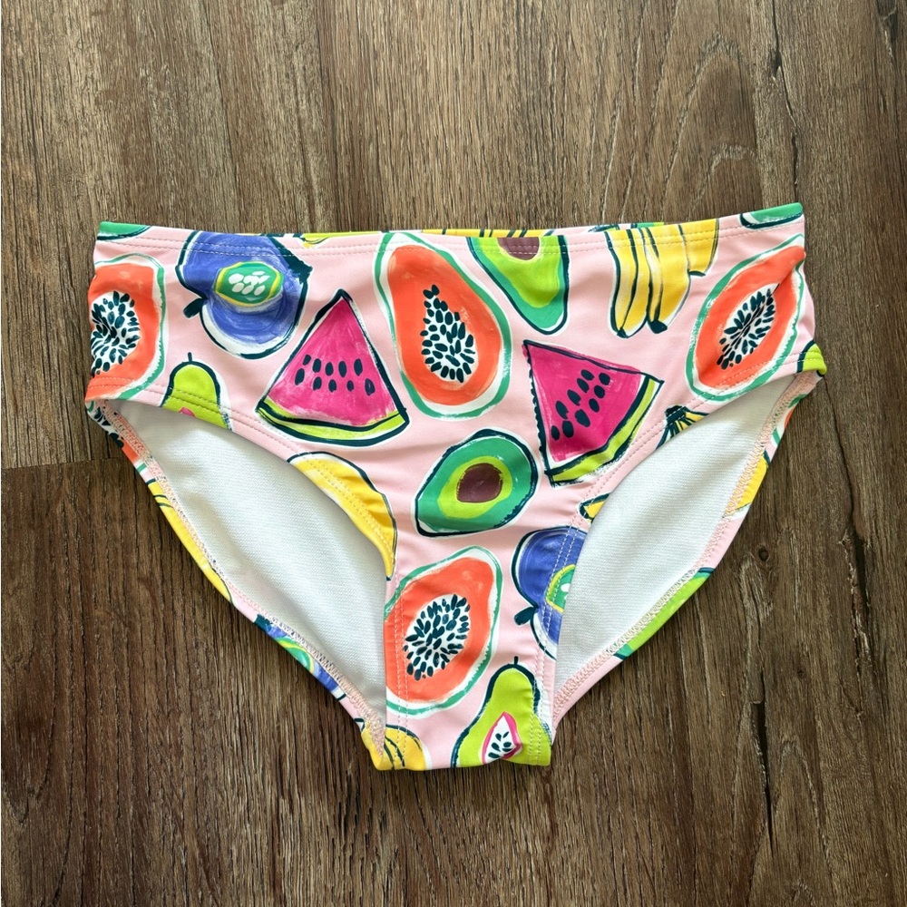 Andy & Evan Girls Fruit Print Bikini Bottoms Size S 7/8 NWT Tropical Swim